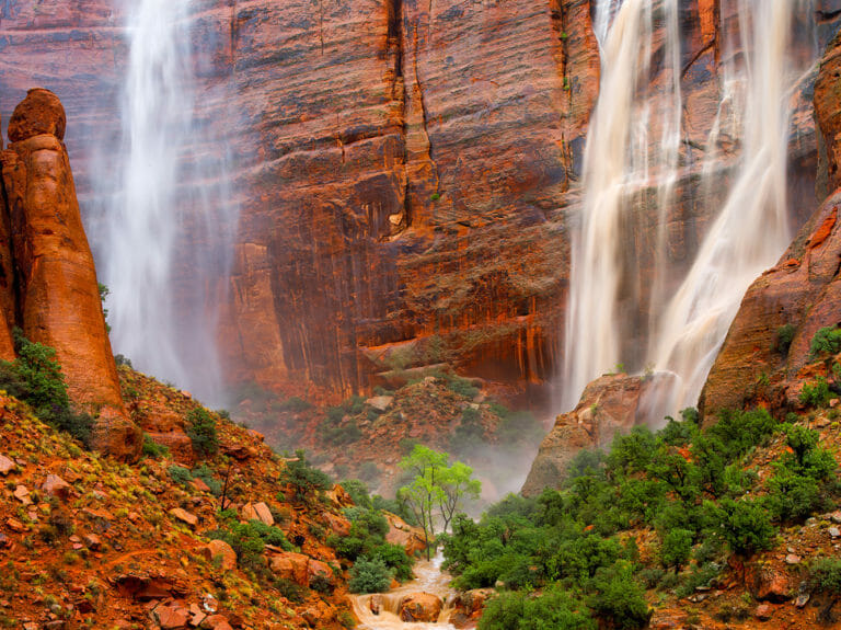 Chutes d'eau dans le parc national de Zion