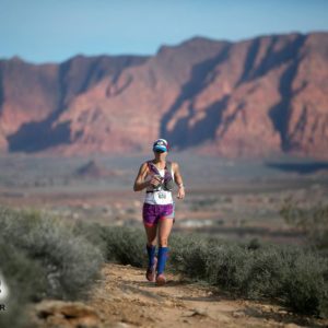 woman running in desert