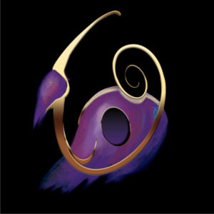 swirly art on black background