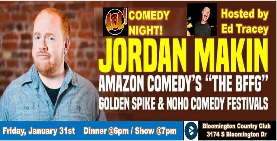 comedian infront of brick wall