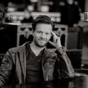 black and white pic of man